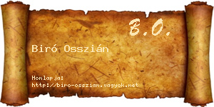 Biró Osszián névjegykártya